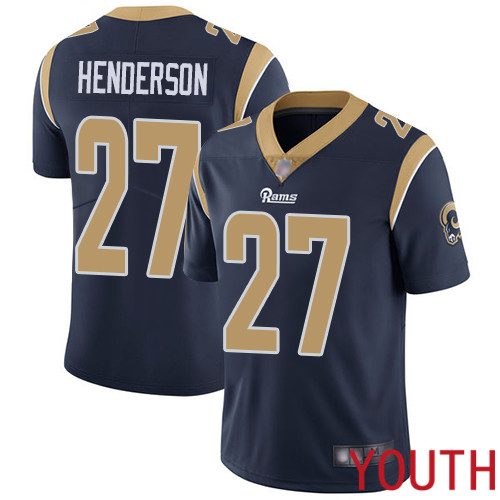 Los Angeles Rams Limited Navy Blue Youth Darrell Henderson Home Jersey NFL Football 27 Vapor Untouchable